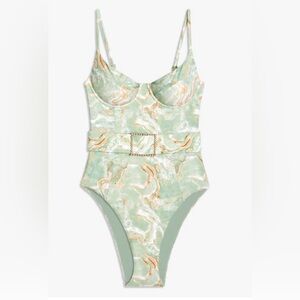 NWT Green Marbled One Piece